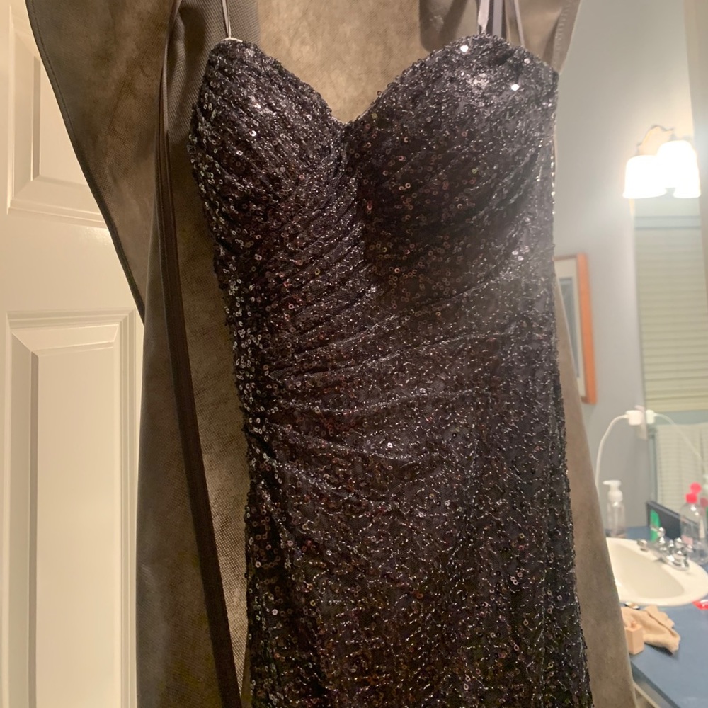 Dark Grey Sequence Gown - image 4